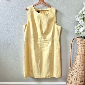 NEW Talbots Butter Yellow Sleeveless Pleated Skirt Dress Size 20 Cotton Blend